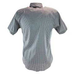 Camisa Masculina Austin Western Manga Curta Xadrez Mini Verde Rosa Logo Bordado Azul Marinho Ref:14462