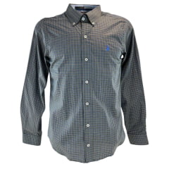 Camisa Masculina Austin Western Manga Longa Xadrez Mini Verde Musgo Azul/Cinza Logo Azul Royal Ref:13406 Camisa Masculina Austin Western Manga Longa Xadrez Mini Verde Musgo Azul/Cinza Logo Azul Royal Ref:13406