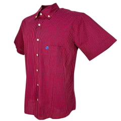 Camisa Masculina Calf Rope Jeans Manga Curta Xadrez Com Bolso Ref:9102/9105 - Escolha a cor