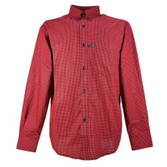 Camisa Masculina For Texas Xadrez Preto e Vermelho Manga Longa  - Ref. Premium