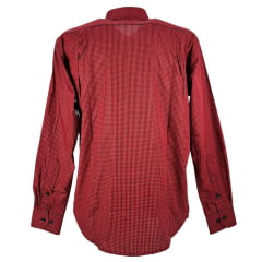 Camisa Masculina For Texas Xadrez Preto e Vermelho Manga Longa  - Ref. Premium