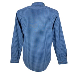 Camisa Masculina Laço Forte Manga Longa Slim Xadrez AzuL C/ Bolso E Logo  Ref: MLSX 3161