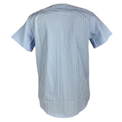 Camisa Masculina Laço Forte Manga Curta Xadrez Azul Claro/Branco Com Azul Claro Ref:M.C.S.X.9205