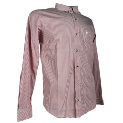 Camisa Masculina Laço Forte Manga Longa Listrada Vermelho/Branco Com Logo Branco Ref:M.L.S.X 2025