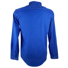 Camisa Masculina Laço Forte Manga Longa Slim Xadrez Azul/Vermelho/Marrom- Ref.M.L.S.X.3161 - Escolha a cor