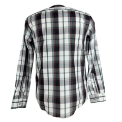 Camisa Masculina Laço Forte Manga Longa Xadrez Cinza/Preta/Bordô Manga Longa Slim Logo Bordô Ref:M.L.S.X.3161