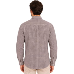 Camisa Masculina Laço Forte Manga Longa Xadrez Lilás Logo Bordô Ref:31611