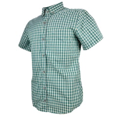 Camisa Masculina Laço Forte Slim Xadrez Verde Manga Curta Ref: M.C.S.X 9205