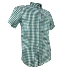 Camisa Masculina Laço Forte Slim Xadrez Verde Manga Curta Ref: M.C.S.X 9205