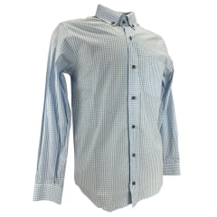 Camisa Masculina Laço Forte Xadrez Azul Bebê Manga Longa Slim Com Logo Azul Bebê Ref:MLXS 2025