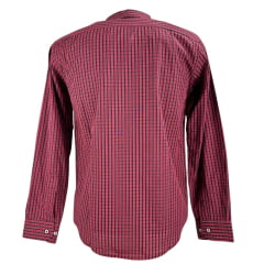 Camisa Masculina Laço Forte Xadrez Bordô Com Preto Manga Longa Com Logo Preto Ref:3161