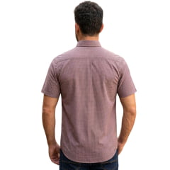 Camisa Masculina Laço Forte Xadrez Bordô Manga Curta Ref:9205.1