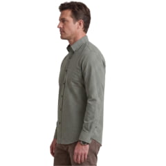 Camisa Masculina Laço Forte Xadrez Verde E Marrom Logo Marrom Manga Longa REF:3161 - 1