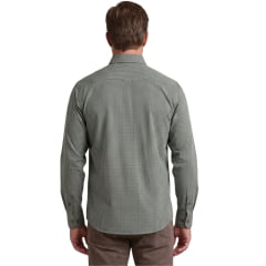 Camisa Masculina Laço Forte Xadrez Verde E Marrom Logo Marrom Manga Longa REF:3161 - 1