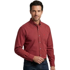 Camisa Masculina Laço Forte Xadrez Vermelho Logo Vermelho Manga Longa REF:92051 Camisa Masculina Laço Forte Xadrez Vermelho Logo Vermelho Manga Longa REF:92051