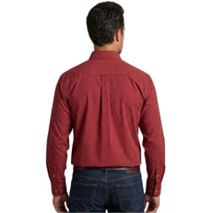 Camisa Masculina Laço Forte Xadrez Vermelho Logo Vermelho Manga Longa REF:92051