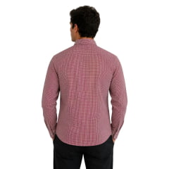 Camisa Masculina Laço Forte Xadrez Vermelho Manga Longa Ref: 31611