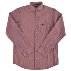 Camisa Masculina Laço Forte Xadrez Vermelho Manga Longa Ref: 31611