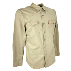 Camisa Masculina Levi's de Sarja Bege e Botões de Pressão. The Barstow Western - Ref.85744 0075