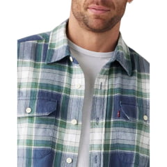 Camisa Masculina Levi's Flanelada Xadrez Azul Ref 195870295