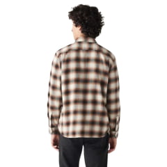 Camisa Masculina Levi's Manga Longa De Flanela Xadrez Marrom /Bege Claro Ref:195730237