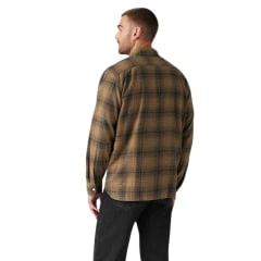 Camisa Masculina Levi's Manga Longa De Flanela Xadrez Preto Bege Escuro Ref:195870293