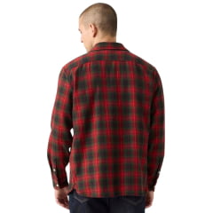 Camisa Masculina Levi's Manga Longa Flanelada The Jackson Worker Relaxed Fit Xadrez Vermelho e Verde Ref:195730284