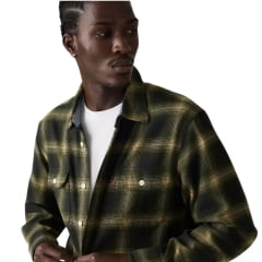 Camisa Masculina Levi's Manga Longa Xadrez Verde Flanelada The Worker Relaxed Fit Ref:195870355