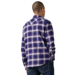 Camisa Masculina Levi's Xadrez Azul Com Brilho Ref:LB0050107
