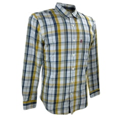 Camisa Masculina Levi's Manga Longa Xadrez Azul/Amarelo REF: LB0050044