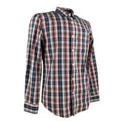 Camisa Masculina Levi's Manga Longa Xadrez Azul/Bordô E Branco Com Bolso Ref:LB0050053