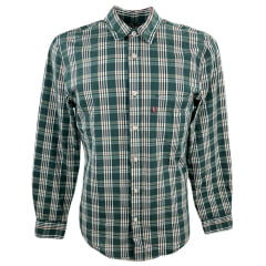 Camisa Masculina Levi's Manga Longa Xadrez Verde/Off White REF: LB0050037