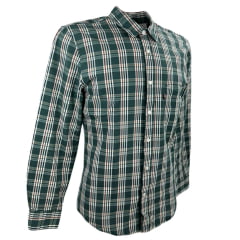 Camisa Masculina Levi's Manga Longa Xadrez Verde/Off White REF: LB0050037