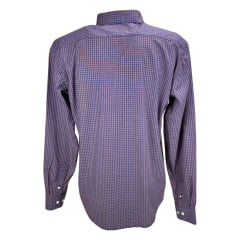 Camisa Masculina Minuty Manga Longa Casual Xadrez Pequeno Azul/ Laranja Ref:2910