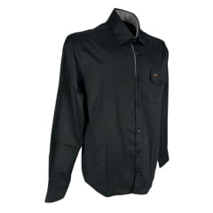 Camisa Masculina MX 72 Concept Fit Com Elastano Preto Com Bolso Ref: 24122