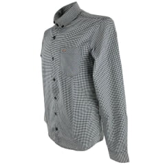 Camisa Masculina MX 72 Country Manga Longa Xadrez Preto E Branco Miudo Turim Ref: 25564