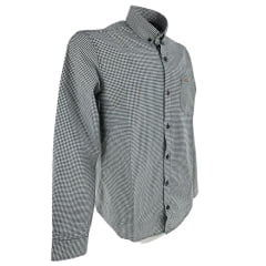 Camisa Masculina MX 72 Country Manga Longa Xadrez Preto E Branco Miudo Turim Ref: 25564