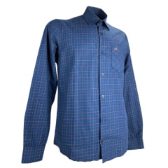 Camisa Masculina MX 72 Fit Manga Longa Xadrez Tartan Azul Marinho Ref:25064