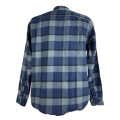 Camisa Masculina MX 72 Tradicional Manga Longa Com Bolso Flanela Azul Marinho Ref:24027
