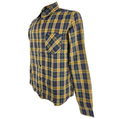 Camisa Masculina MX 72 Tradicional Manga Longa Xadrez Amarelo Ref:19016