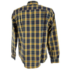 Camisa Masculina MX 72 Tradicional Manga Longa Xadrez Amarelo Ref:19016