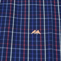 Camisa Masculina MX72 Fit Manga Longa Country Listrada Azul Marinho E Vermelho Ref:26046