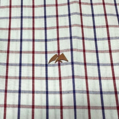 Camisa Masculino MX72 Fit Manga Longa Xadrez Branco/Vermelho E Marinho Sem Bolso Ref:26046