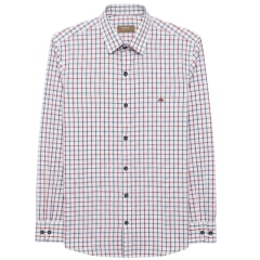 Camisa Masculino MX72 Fit Manga Longa Xadrez Branco/Vermelho E Marinho Sem Bolso Ref:26046