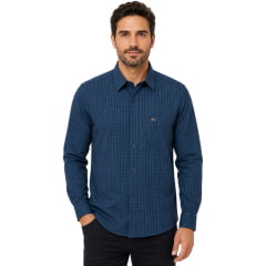 Camisa Masculino MX72 Fit Manga Longa Xadrez Pequeno Azul Marinho/Verde Com Bolso Ref:26045 Camisa Masculino MX72 Fit Manga Longa Xadrez Pequeno Azul Marinho/Verde Com Bolso Ref:26045