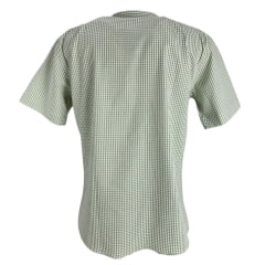 Camisa Masculina Os Moiadeiros Manga Curta Xadrez Verde Orvalho Logo Bordado Marrom Ref:CMC2438