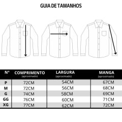 Camisa Masculina Os Moiadeiros Manga Longa Xadrez Flanelada Azul Bordado Laranja Ref:CML2448
