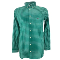 Camisa Masculina Os Moiadeiros Manga Longa Xadrez Verde Bordado Vinho Ref:CML2479 Camisa Masculina Os Moiadeiros Manga Longa Xadrez Verde Bordado Vinho Ref:CML2479