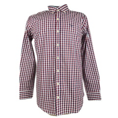 Camisa Masculina Os Moiadeiros Manga Longa Xadrez Vermelho/Azul E Branco Com Logo Em Azul. Ref:CML2442
