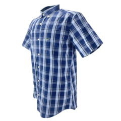 Camisa Masculina Os Moiadeiros Xadrez Azul E Cinza R.CMC 2312